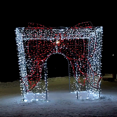 Светодиодная арка "Подарок" белая 4 х 4 х 4 