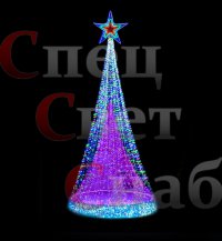 Большая светодиодная елка Двойная Разноцветная 9м 