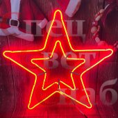 Световая фигура "Звезда двухконтурная" уличная красная