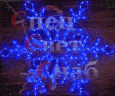 Уличная фигура световая снежинка синяя дюралайт  91 см
