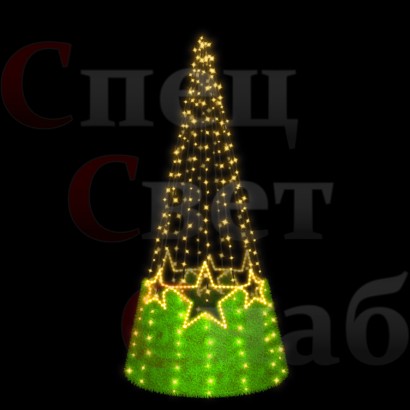 Световая ель "Звездная" 4м Зеленая